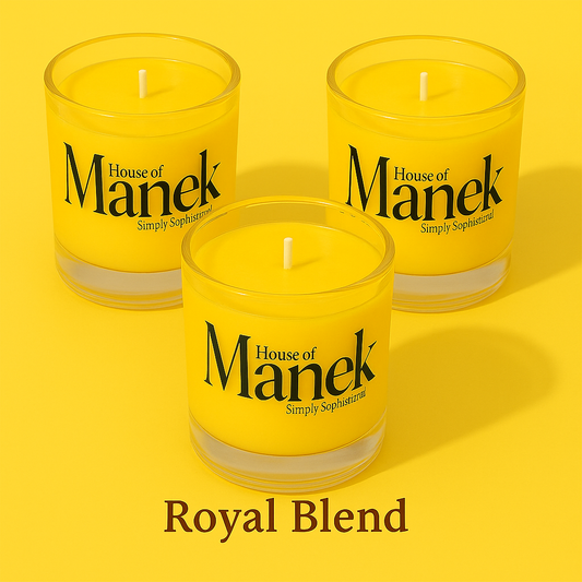 Set of 3 Fragrant Votive Glass Candles- Royal Blend