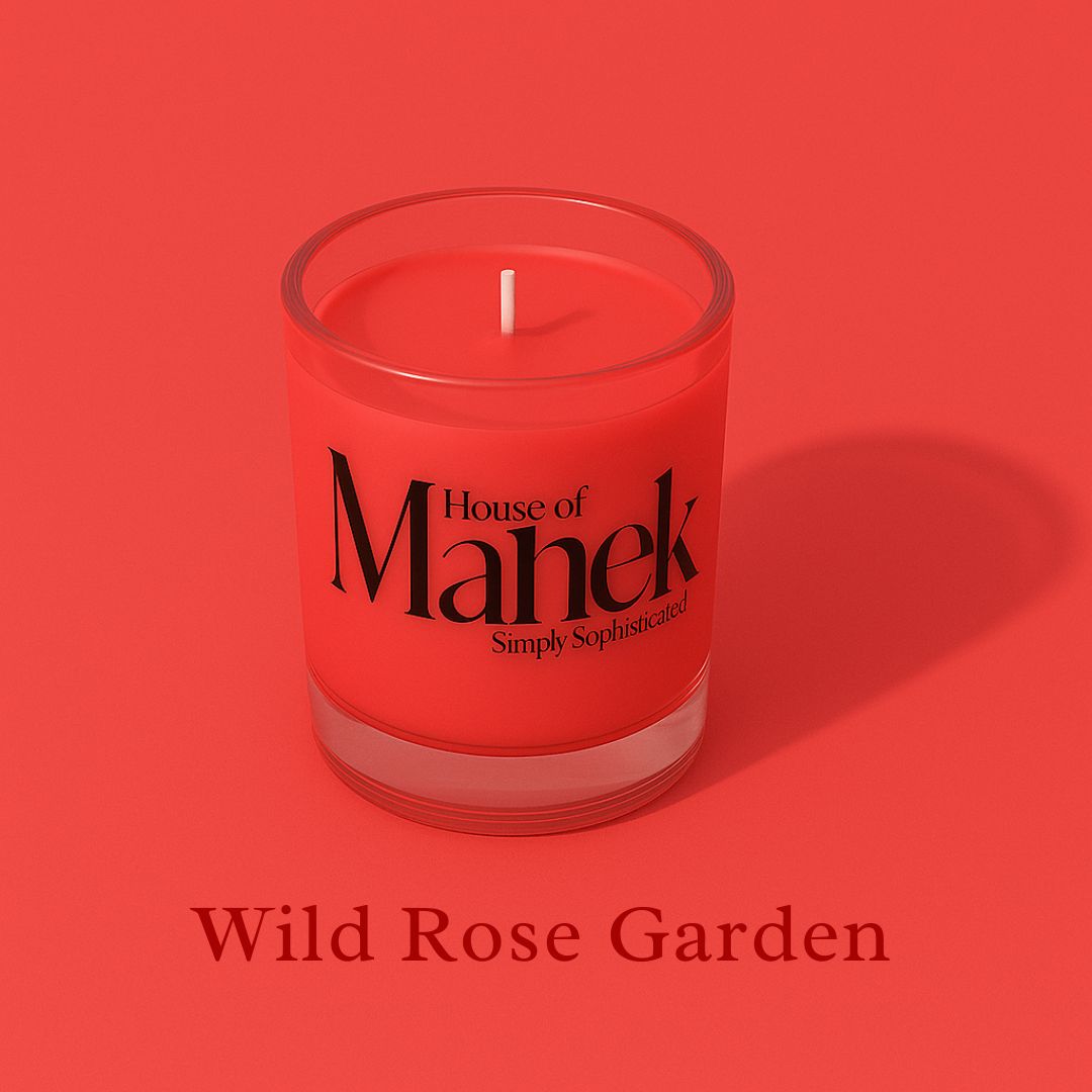 Set of 3 Fragrant Votive Glass Candles- Wild Rose Garden