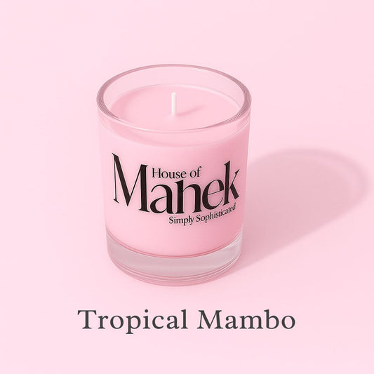 Set of 3 Fragrant Votive Glass Candles- Tropical Mambo