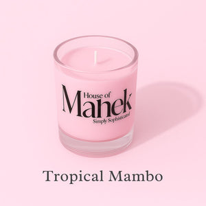 Set of 3 Fragrant Votive Glass Candles- Tropical Mambo