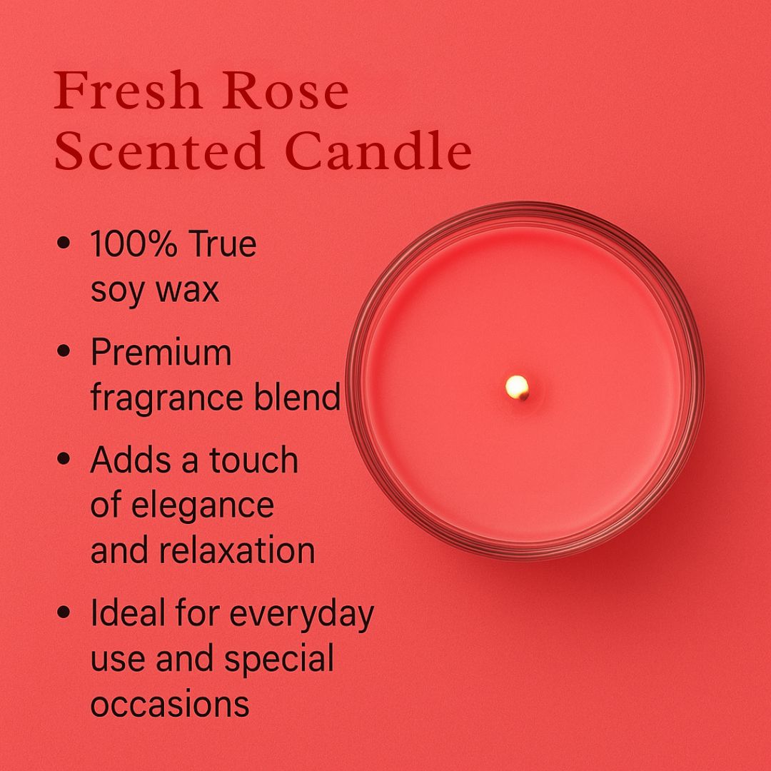 Set of 3 Fragrant Votive Glass Candles- Wild Rose Garden