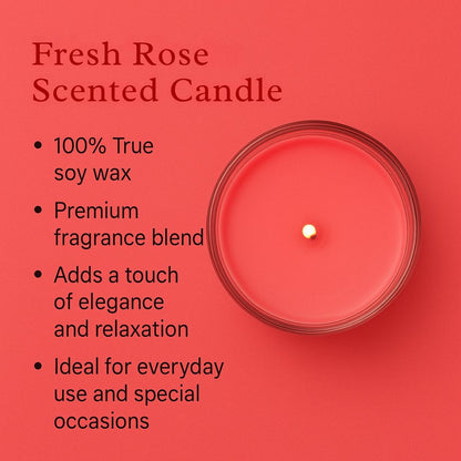 Set of 3 Fragrant Votive Glass Candles- Wild Rose Garden