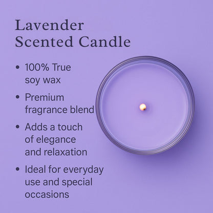 Set of 3 Fragrant Votive Glass Candles- Raining Lavender