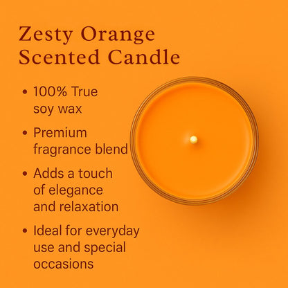 Set of 3 Fragrant Votive Glass Candles- Citrus Candy Twist