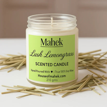 Lush Lemongrass | Soy Wax Scented Candle | 25-30 Hrs