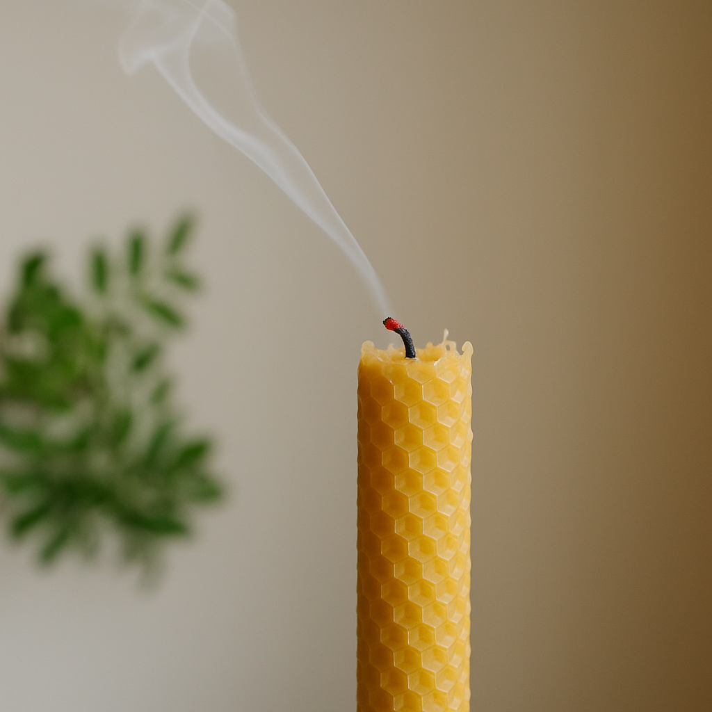 Set of 2 Beeswax Candles Hand Rolled Chemical Free Pure 100% Beeswax