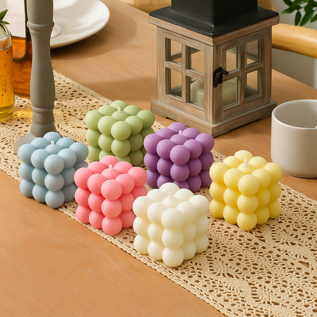 Scented Bubble Candle | Size- 7 cm*7cm*7cm | 230 gm