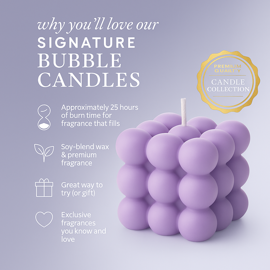 Scented Bubble Candle | Size- 7 cm*7cm*7cm | 230 gm