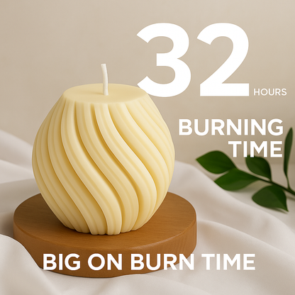 Short Swirl Sphere Soy Candle | Home Decor | 2.24 inch x 2.17 inch