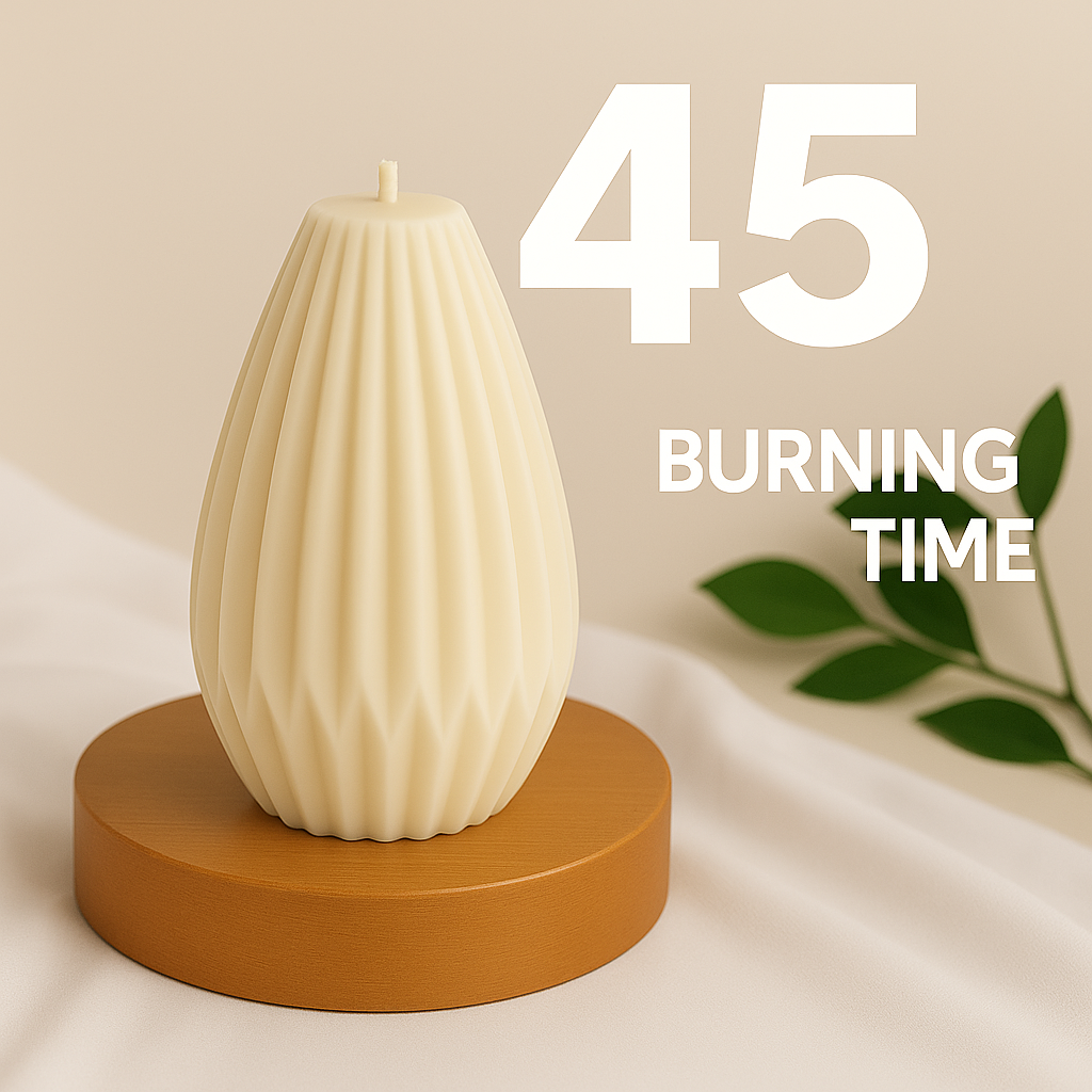 Tall Ribbed Lantern Pillar Scented Soy Candle | Home Decor | 5.6 inch x 2.75 inch