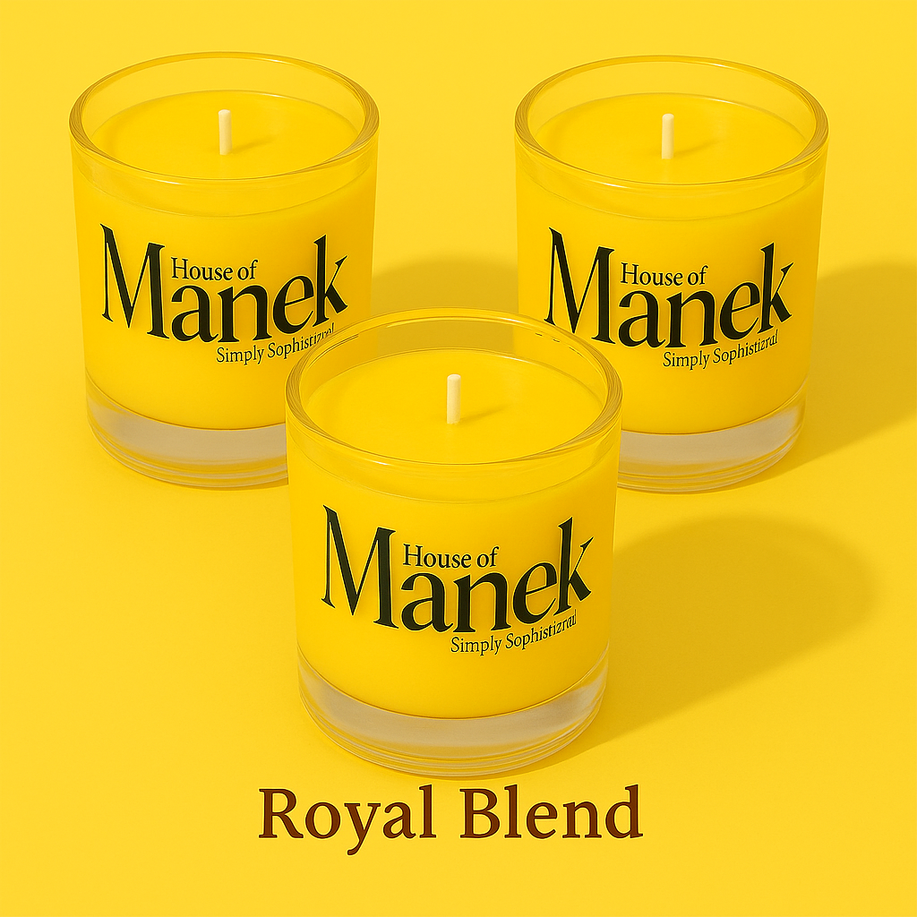 Set of 3 Fragrant Votive Glass Candles- Royal Blend