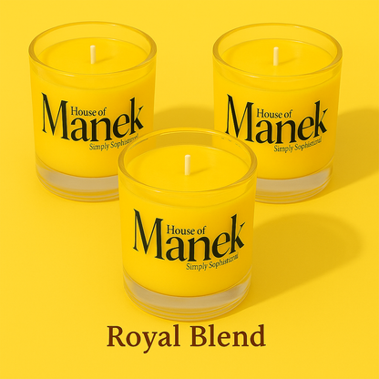 Set of 3 Fragrant Votive Glass Candles- Royal Blend