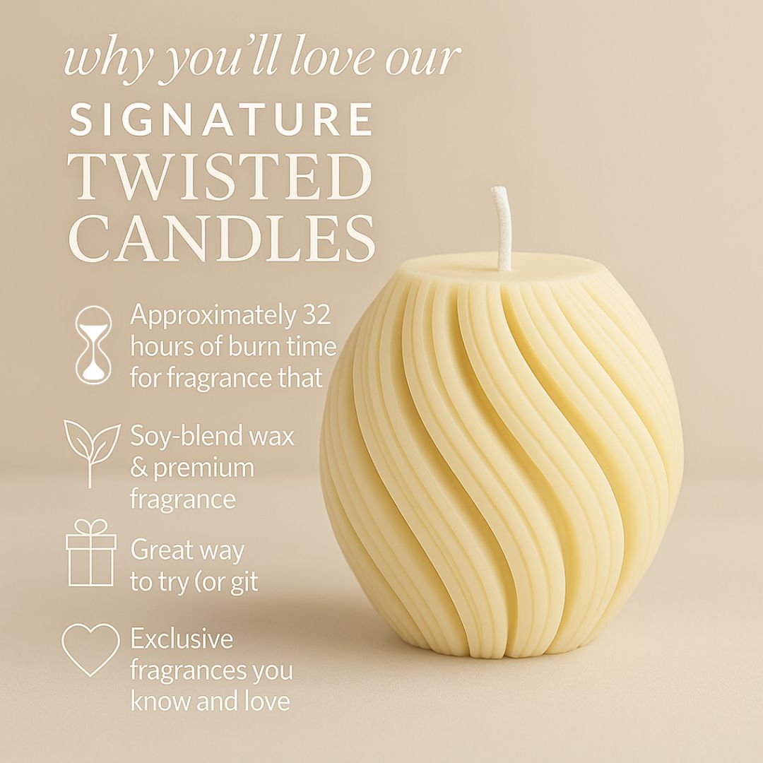 Short Swirl Sphere Soy Candle | Home Decor | 2.24 inch x 2.17 inch