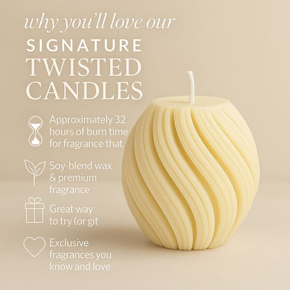 Short Swirl Sphere Soy Candle | Home Decor | 2.24 inch x 2.17 inch