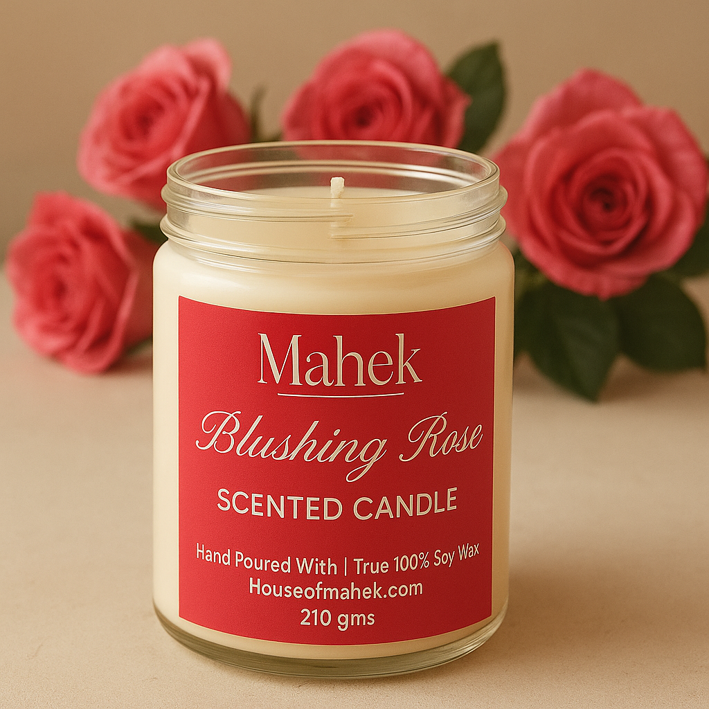 Blushing Rose | Soy Wax Scented Candle | 25-30 Hrs