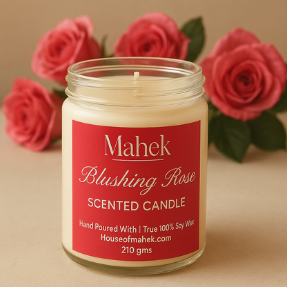 Blushing Rose | Soy Wax Scented Candle | 25-30 Hrs